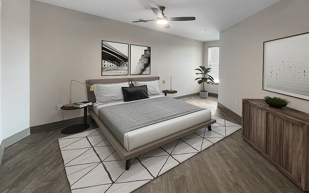 Foster - 1 bedroom floorplan layout with 1 bath and 853 square feet. (Bedroom)